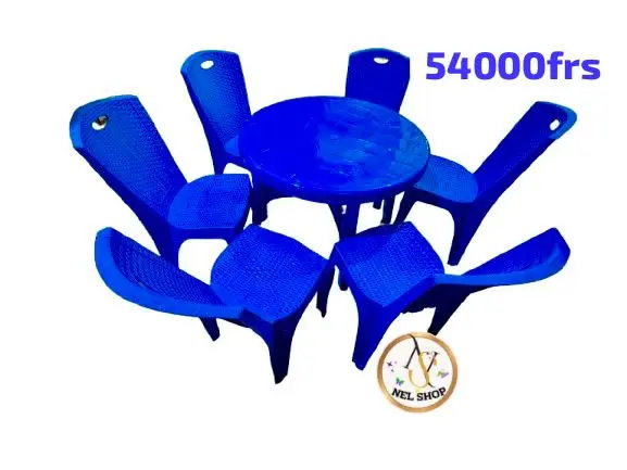 Plastic chairs and tables 